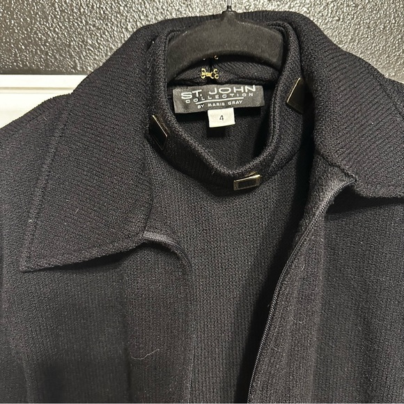 St John Marie Gray Halter embellished dress jacket *SET - Picture 4 of 12